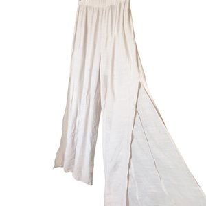 Scrap-Work Boutique Crinkle Crepe Texture Split Wide Leg Pants M